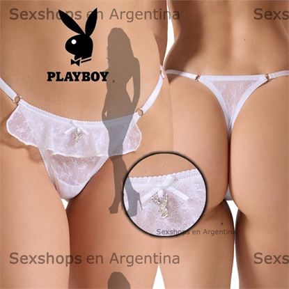 Colaless string de tul labrado blanca